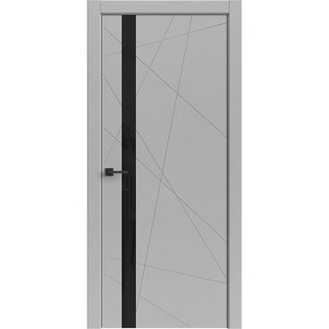 Межкомнатная дверь Tamburat Light Geometry 4304 лофт светлый кромка ABS чёрная стекло чёрное