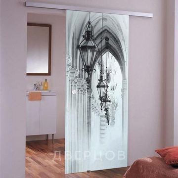 Стеклянная раздвижная дверь Аркада