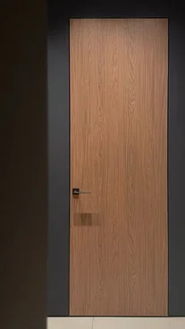 Скрытая алюминиевая дверь с покрытием Egger H1386 дуб кастелла коричневый