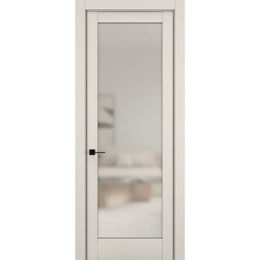 Межкомнатная дверь керамик NC 8 жемчужный остеклённая