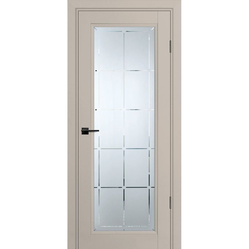 Фото двери экошпон PSU-35 шеллгрей остеклённая