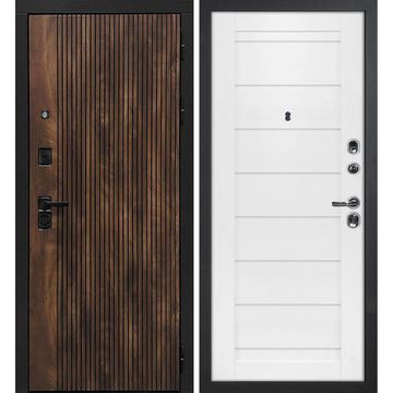 Входная дверь Лофт-1 дуб коньяк патина панель сборная