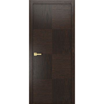 Межкомнатная дверь разнонаправленный шпон Milyana Next-4 дуб коньячный глухая