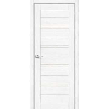 Межкомнатная дверь экошпон Bravo Порта-28 snow veralinga остеклённая