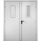 Дверь противопожарная деревянная двупольная ПВХ EI30 белая со стеклом