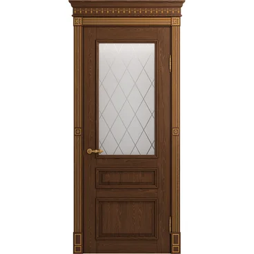 Межкомнатная дверь массив ясеня Viporte Рим кофе остеклённая