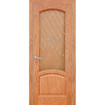 Межкомнатная дверь шпон Соло дуб натуральный остеклённая