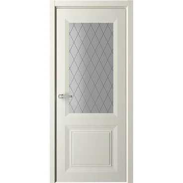 Межкомнатная дверь эмаль Стиль Богема латте остеклённая