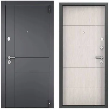 Входная дверь Delta PRO PP D-33 темно-серый букле графит D6-23 ПВХ лиственница белая