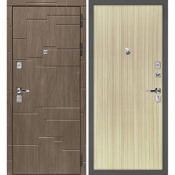 Входная дверь Домино дымчатая луна панель гладкая эвкалипт австралийский