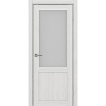 Межкомнатная дверь экошпон Турин 502.21 ясень серебристый остеклённая