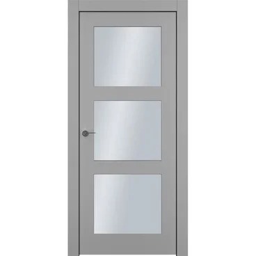 Межкомнатная дверь эмаль Классика 33 серая остеклённая