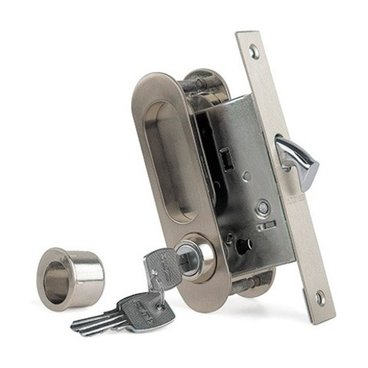 Ручка Archie для двери купе с замочным механизмом белый никель