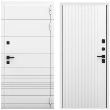 Входная дверь Бионика белый матовый панель шторм