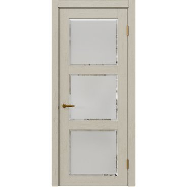 Межкомнатная дверь массив дуба Alvero Ингрид 3 беленый дуб остеклённая