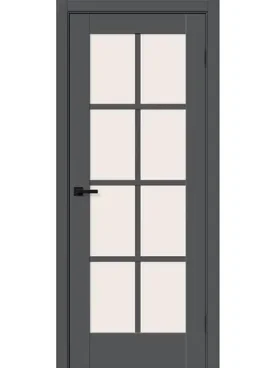 Межкомнатная дверь экошпон Emalit 1 графит со стеклом