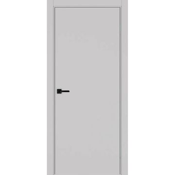 Межкомнатная дверь экошпон Неаполь 1 пепельный кромка ABS глухая