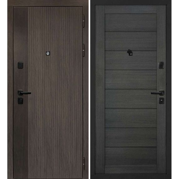 Входная дверь Вертикаль дымчатый камень дуб морёный панель сборная грей