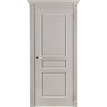 Межкомнатная дверь массив дуба Виктория эмаль слоновая кость глухая