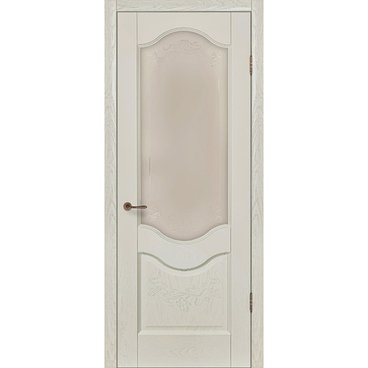 Межкомнатная дверь шпон Прованс 2 ваниль со стеклом