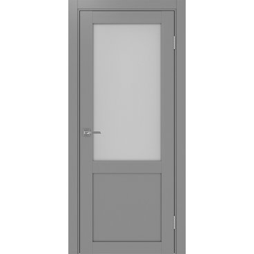 Межкомнатная дверь экошпон Турин 502.21 серый остеклённая