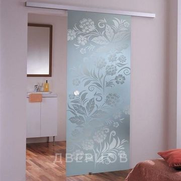 Стеклянная раздвижная дверь Хохлома