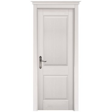 Межкомнатная дверь массив сосны Элегия Браш белая эмаль глухая