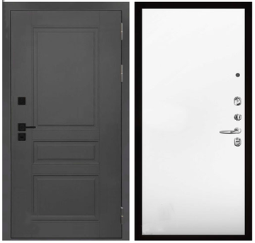 Входная дверь Сенатор Плюс SOLID ПВХ грей нубук абсолют софт панель Tamburat аляска