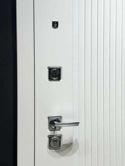 Входная дверь Президент Лайн ПВХ белый матовый панель гармония