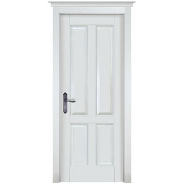 Межкомнатная дверь массив ольхи ОКА Ретро белая эмаль глухая