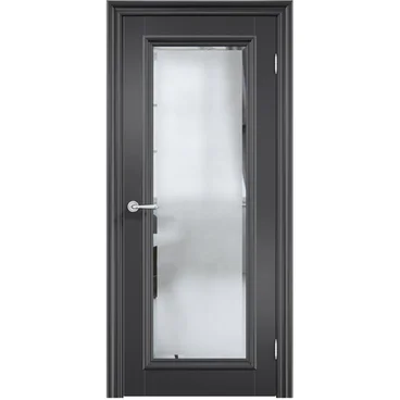 Межкомнатная дверь эмаль Дверцов Брессо 1 RAL 9004 остеклённая