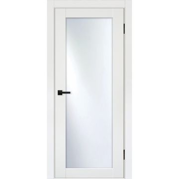 Межкомнатная дверь эмалит Классик 1 белый остеклённая