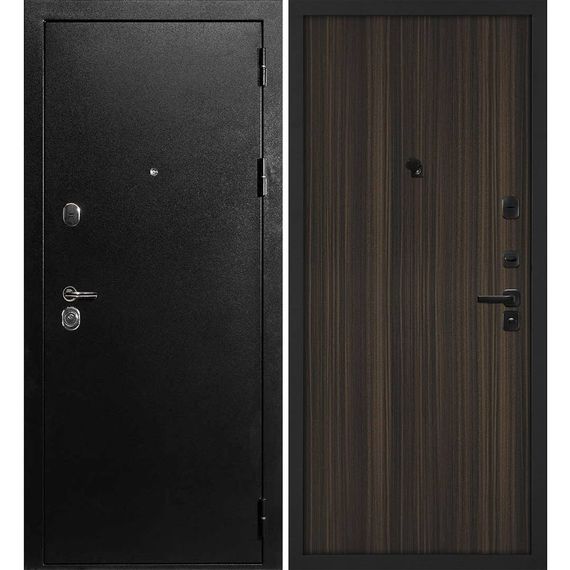 Входная дверь С-1 титан чёрный панель гладкая эвкалипт африканский