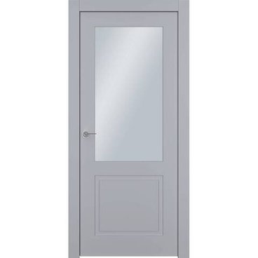 Межкомнатная дверь эмаль Ofram Классика 2 RAL 7047 остеклённая
