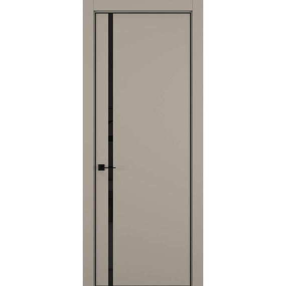 Фото межкомнатной двери керамик MN 5 бежевый стекло чёрное