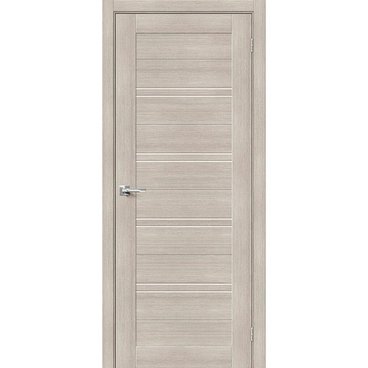 Межкомнатная дверь экошпон Порта-28 cappuccino veralinga остеклённая