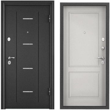 Входная дверь Delta PRO MP DL-1 темно-серый букле графит D6-27 ПВХ бьянко