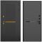 Входная дверь Артдеко чёрный силк панель горизонт антрацит