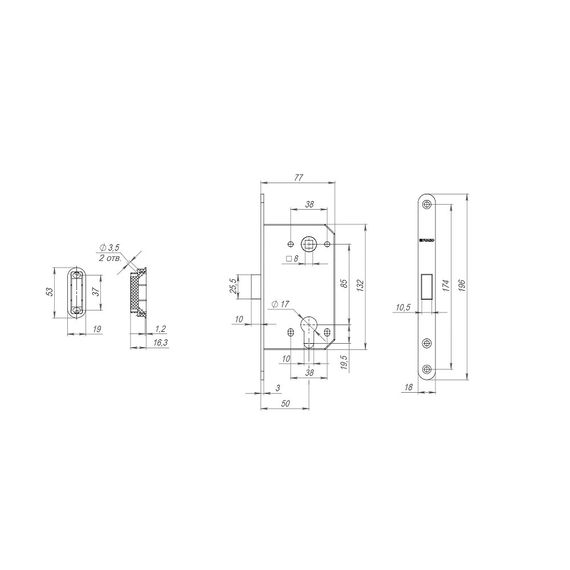 Замок магнитный Fuaro M96WC-50 - M85C-50