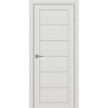 Межкомнатная дверь экошпон Турин 506.12 ясень серебристый остеклённая