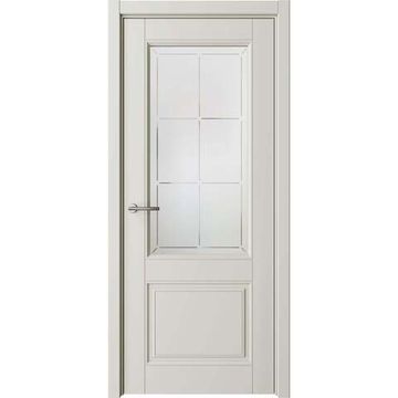 Межкомнатная дверь эмаль Классика 2 латте остеклённая