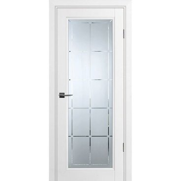 Межкомнатная дверь экошпон Profilo Porte PSU-35 белая остеклённая