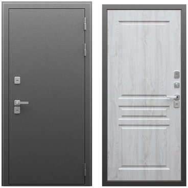 Входная уличная дверь Сибирь белая сосна внутри