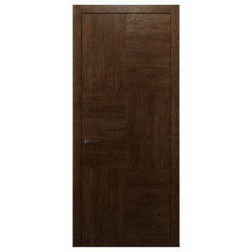 Межкомнатная дверь массив дуба Alvero Флэт-III орех глухая