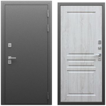 Входная уличная дверь Сибирь белая сосна внутри