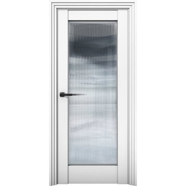 Межкомнатная дверь Никель 5 аляска со стеклом