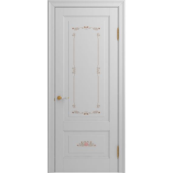 Межкомнатная дверь массив бука Viporte Бьелла Арт аворио патина золото глухая