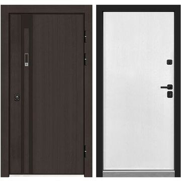 Входная уличная дверь Элит Термо тёмный дуб ПВХ молочный дуб