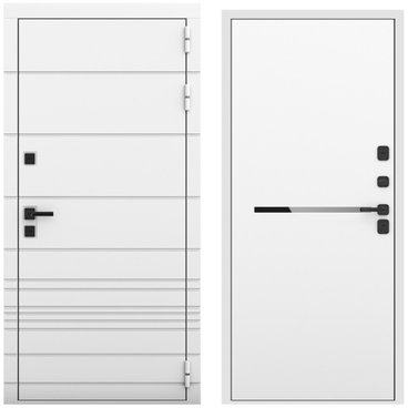 Входная дверь Бионика белый матовый панель горизонт