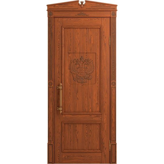 Межкомнатная дверь массив дуба Статус коньяк патина шоколад глухая